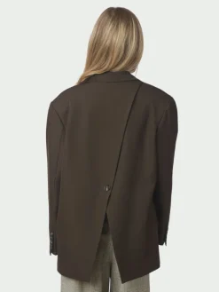 Aarielle Structure Blazer Dark Brown
