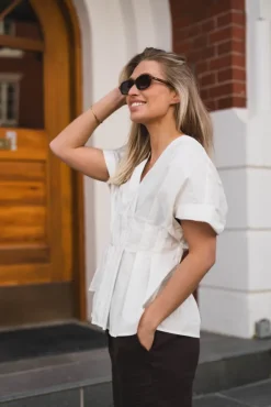 Adamma Poplin Blouse White