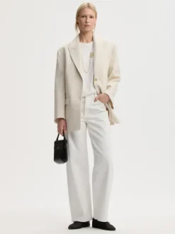 Adele Single-Breasted Blazer Soft White