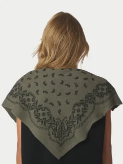 Adelina Paisley Knit Scarf Army