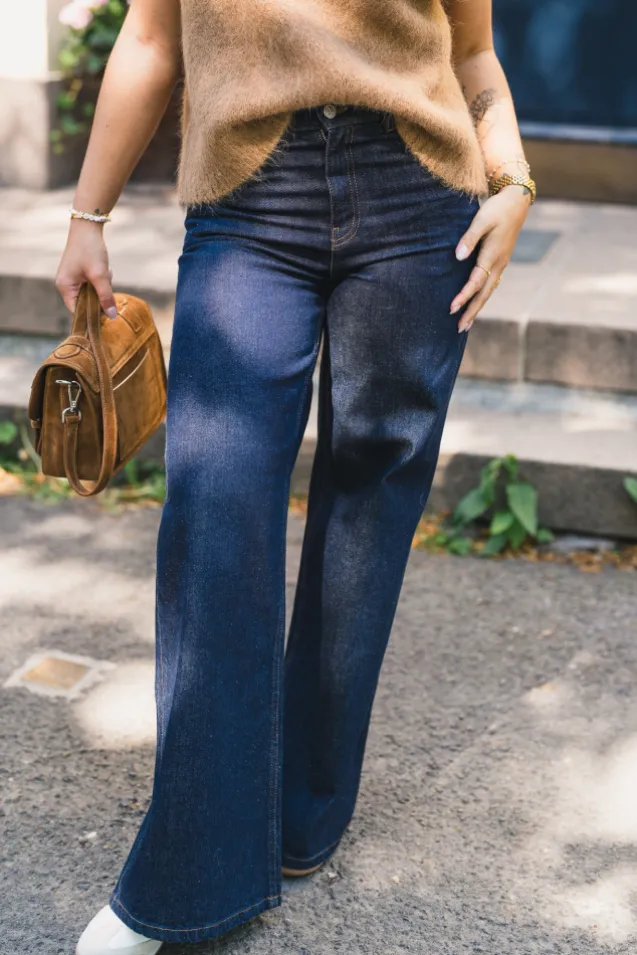 Adna Alena Pants Dark Blue Wash