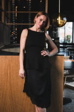 Agape Structure Tie Top Black
