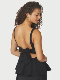 Agape Structure Tie Top Black