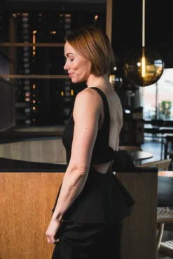 Agape Structure Tie Top Black