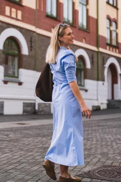 Aglia Stripe Dress Pale Blue
