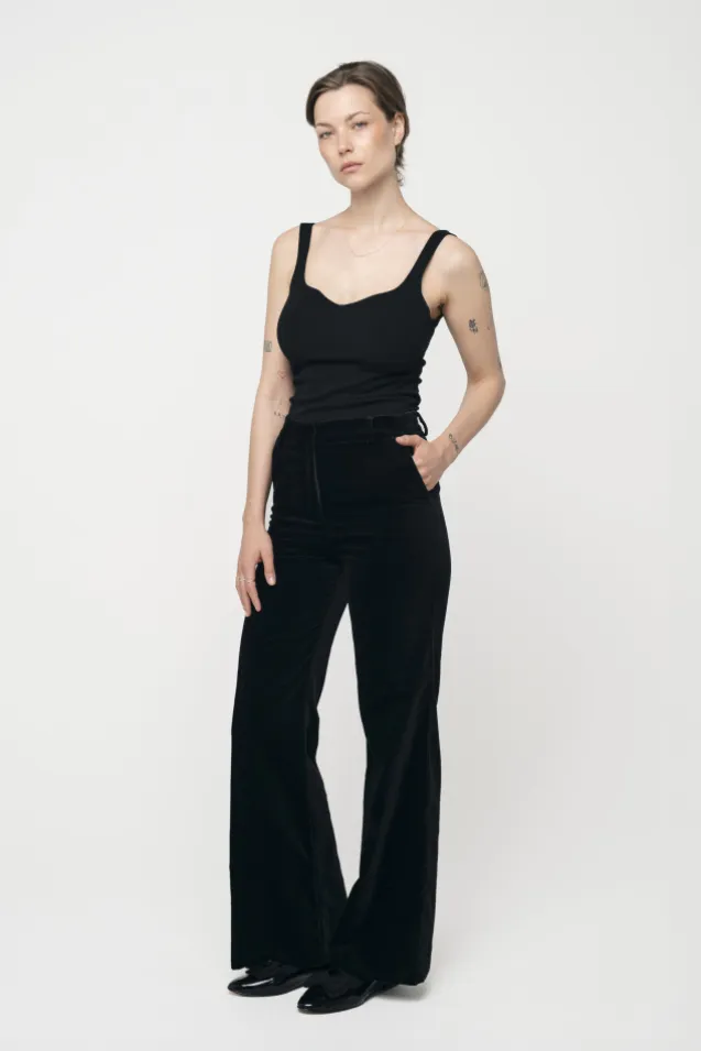 Aime Velvet Pants Black