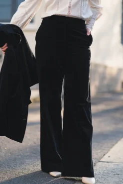 Aime Velvet Pants Black