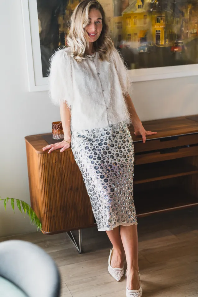 Aisa Frilly Blouse Creme