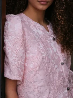 Aisa Soft Brocade Blouse Light Pink