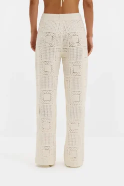 Aleya Wide Crochet Pants Vanilla