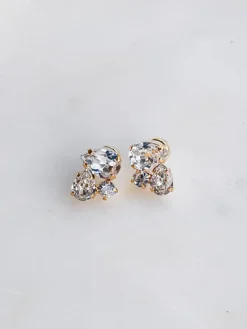 Alisia Earring Gold Crystal