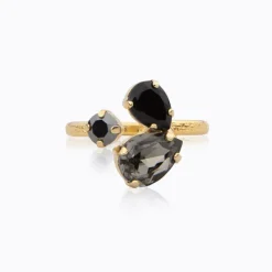Alisia Ring Gold Black Combo