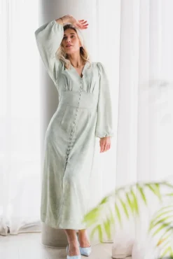 Alto Pattern Sateen Dress Light Green