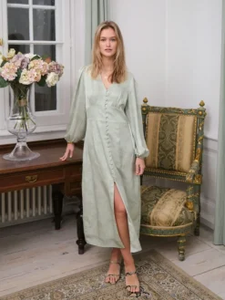 Alto Pattern Sateen Dress Light Green