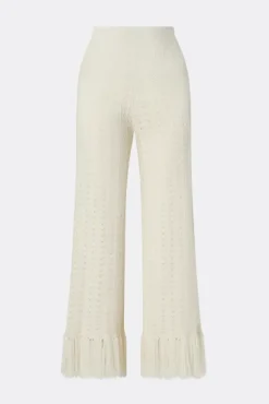 Alycia Knitted Fringe Pants White