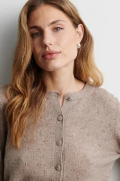 Amala Knit Cardigan Mid Brown Melange