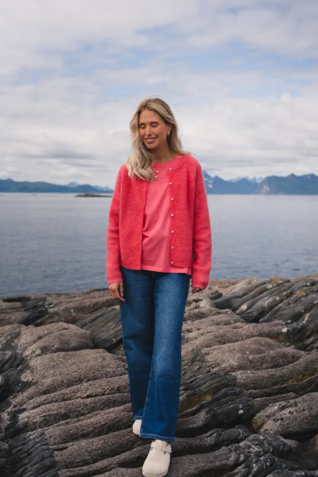 Amalie Cardigan Tea Rose