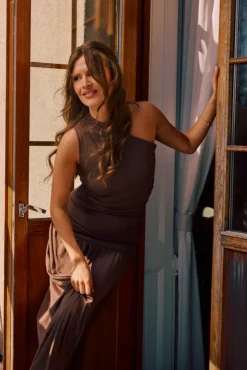 Ameliaic Maxi Dress Dark Brown