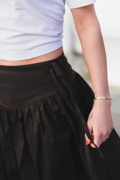 Anais Poplin Skirt Chocolate Brown