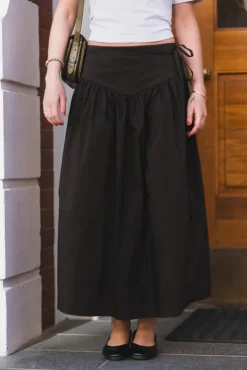 Anais Poplin Skirt Chocolate Brown