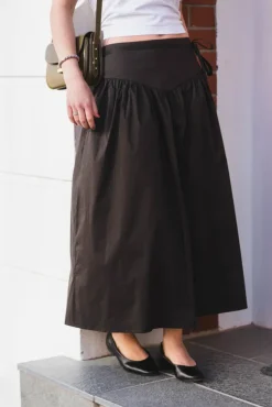 Anais Poplin Skirt Chocolate Brown
