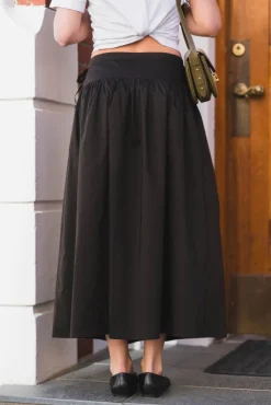 Anais Poplin Skirt Chocolate Brown