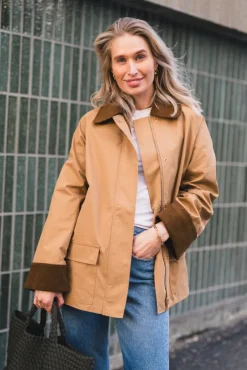 Anastacia Cord Jacket Dark Tan