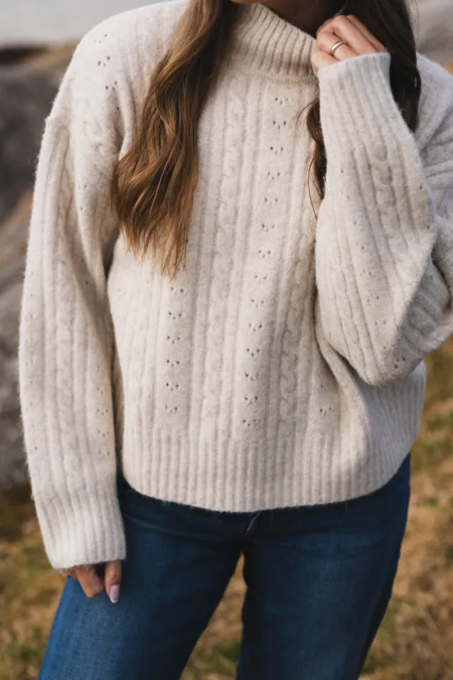 Anda Cable Knit Blouse Ivory
