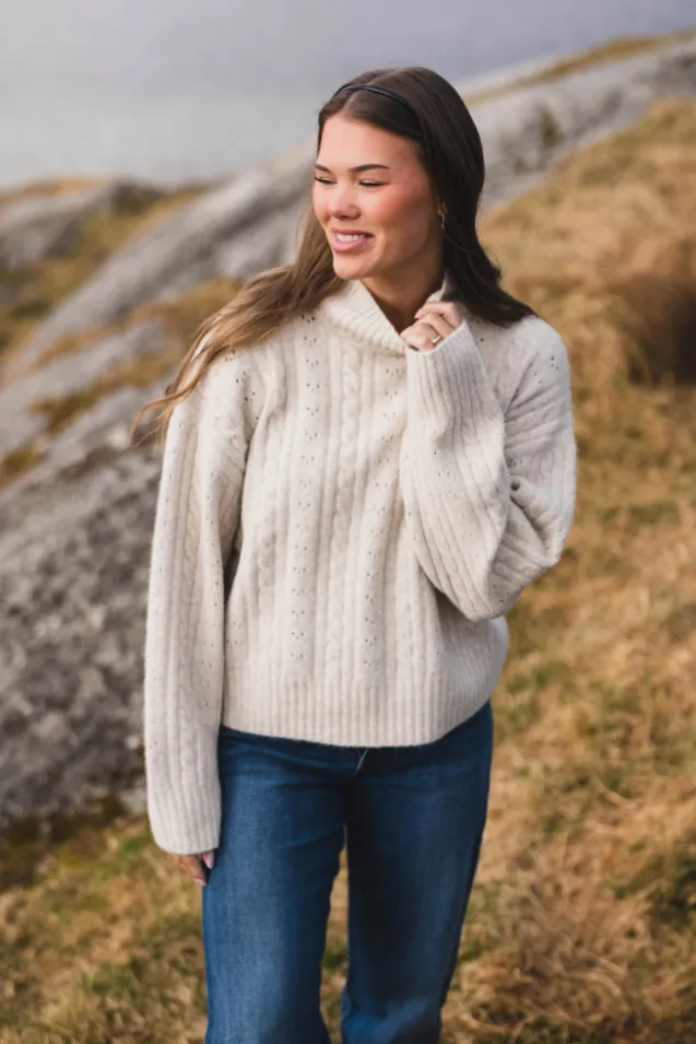 Anda Cable Knit Blouse Ivory