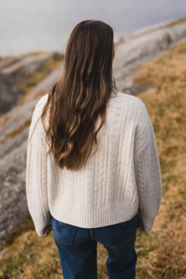 Anda Cable Knit Blouse Ivory