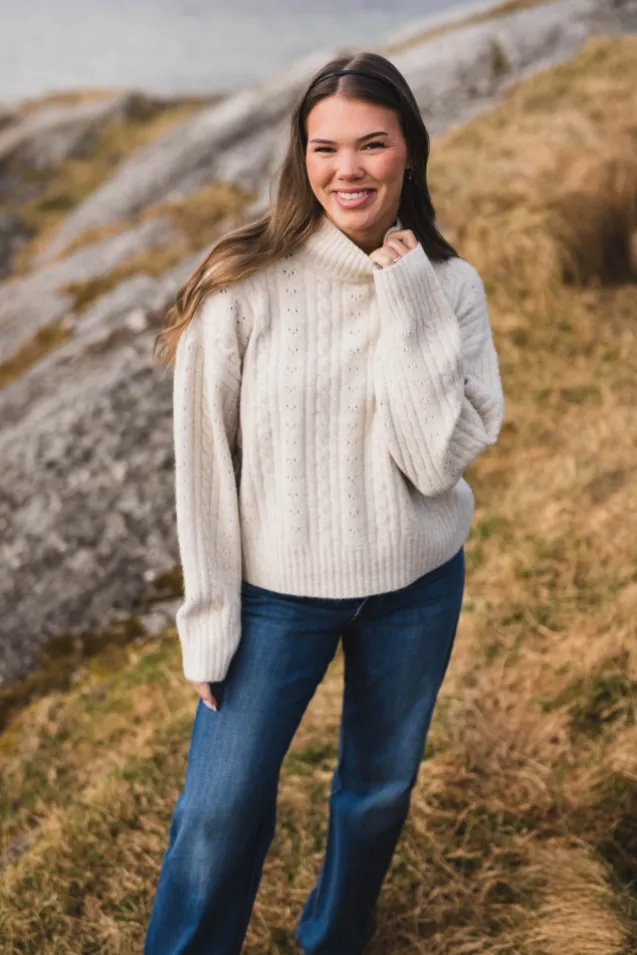 Anda Cable Knit Blouse Ivory