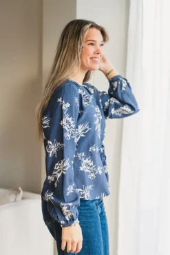 Andena Amabella Shirt Vintage Indigo Flower