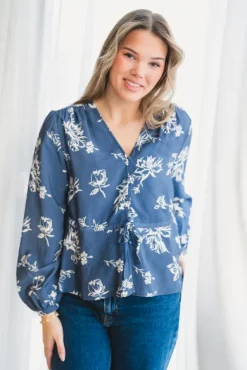 Andena Amabella Shirt Vintage Indigo Flower