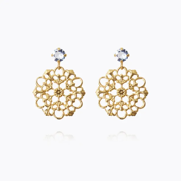 Andrea Earrings Gold Light Sapphire