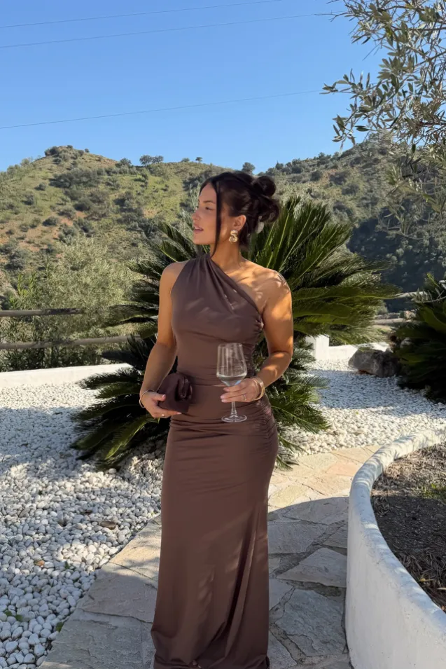 Andreaic Maxi Dress Dark Brown