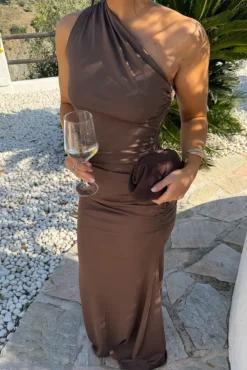 Andreaic Maxi Dress Dark Brown