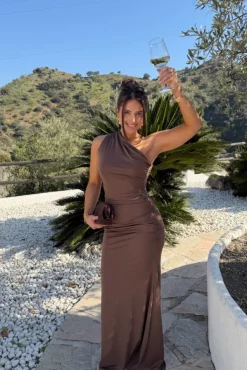 Andreaic Maxi Dress Dark Brown