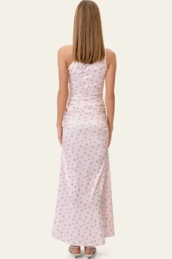 Andreaic Satin Dress Pink