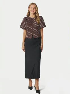 Anela Dot Blouse Brown