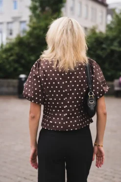 Anela Dot Blouse Brown