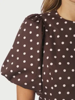 Anela Dot Blouse Brown