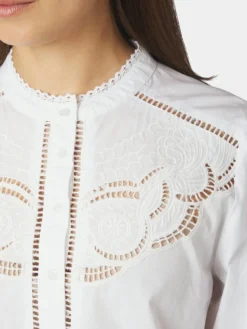 Aneliah C Poplin Emb Blouse White