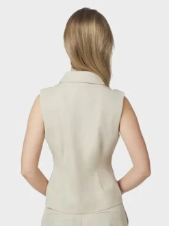 Annabella Structure Waistcoat Creme