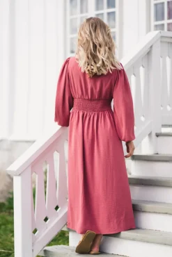 Annelie Solid Crepe Dress Cherry Pink