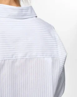 Anne Striped Satin Stripe White/Navy