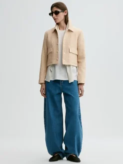 Annie Boucle Blazer Beige Houndstooth