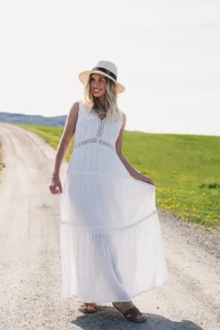Anni LS Ankle Dress Star White