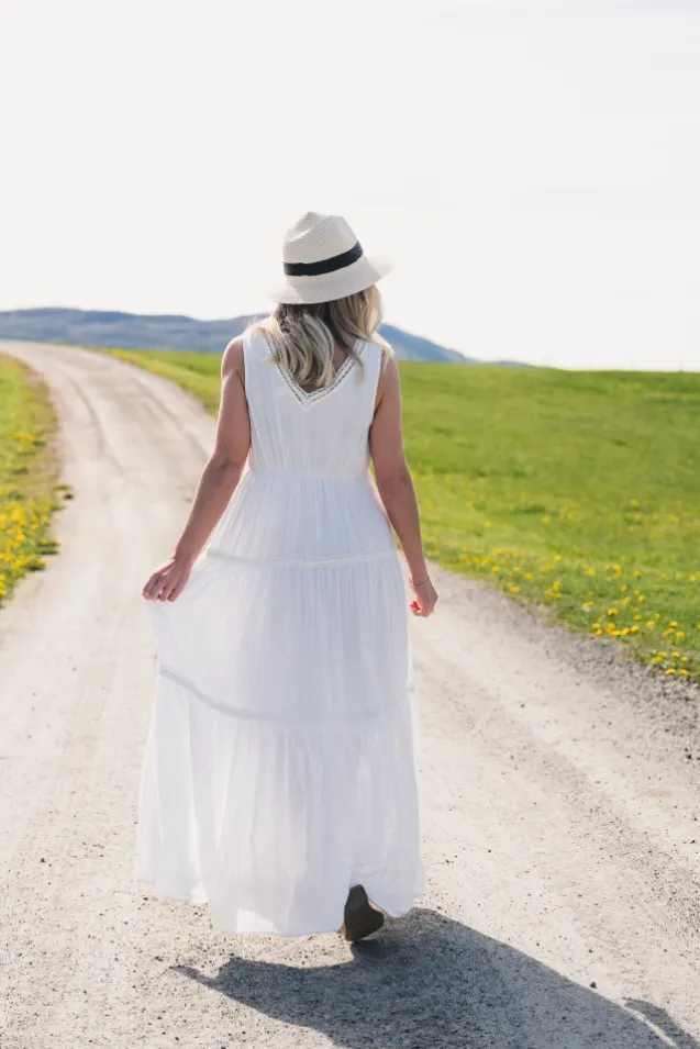 Anni LS Ankle Dress Star White