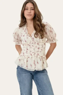 Arielic Blouse Off White Vintage Rose