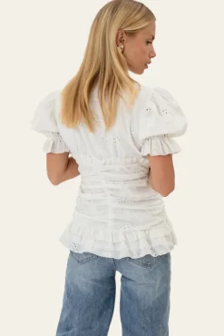 Arielic Blouse White Embroidery